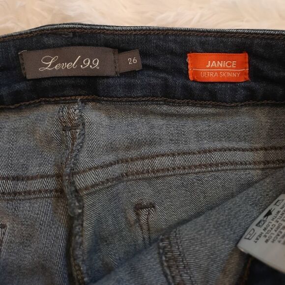 Anthropologie Level 99 Blue Cheetah Janice Ultra Skinny Fit Stretch - Picture 6 of 15